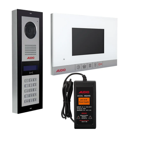 Audıo 4.3 İnç Beyaz Bus Plus Görüntülü Diafon 17 Daire Takım