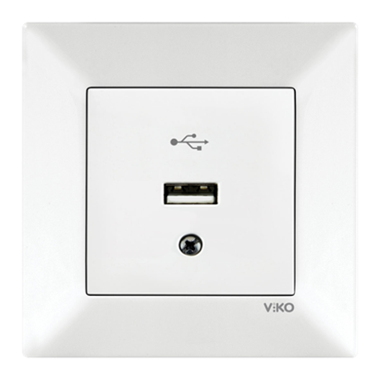 Viko Meridian Beyaz Usb Konnektör  Çerçeve Dahil