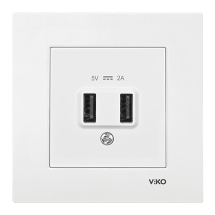 Viko Karre Beyaz Usb Priz  5V-2A Çerçeve Dahil