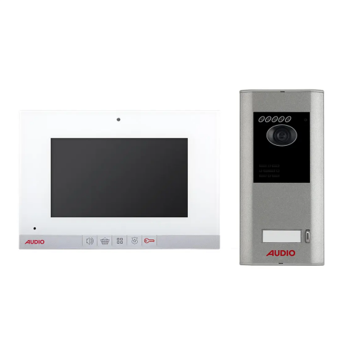 Audıo 7 İnç Beyaz Mekanik Butonlu Handsfree Villa Set