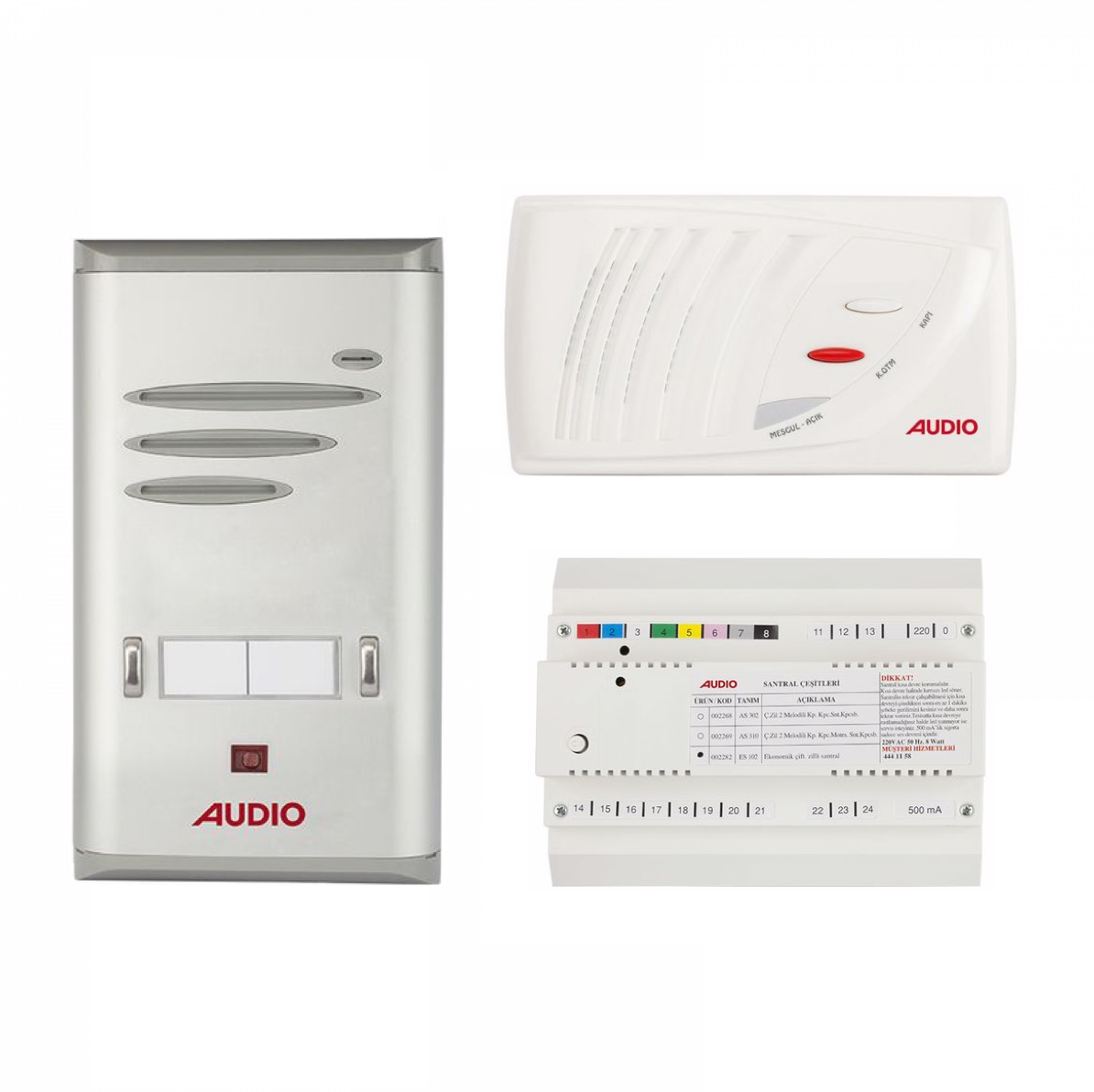 Audıo Konuşmalı Diafon 2 Daire Takım Çift Sıra