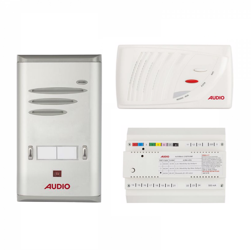 Audıo Konuşmalı Diafon 2 Daire Takım Çift Sıra