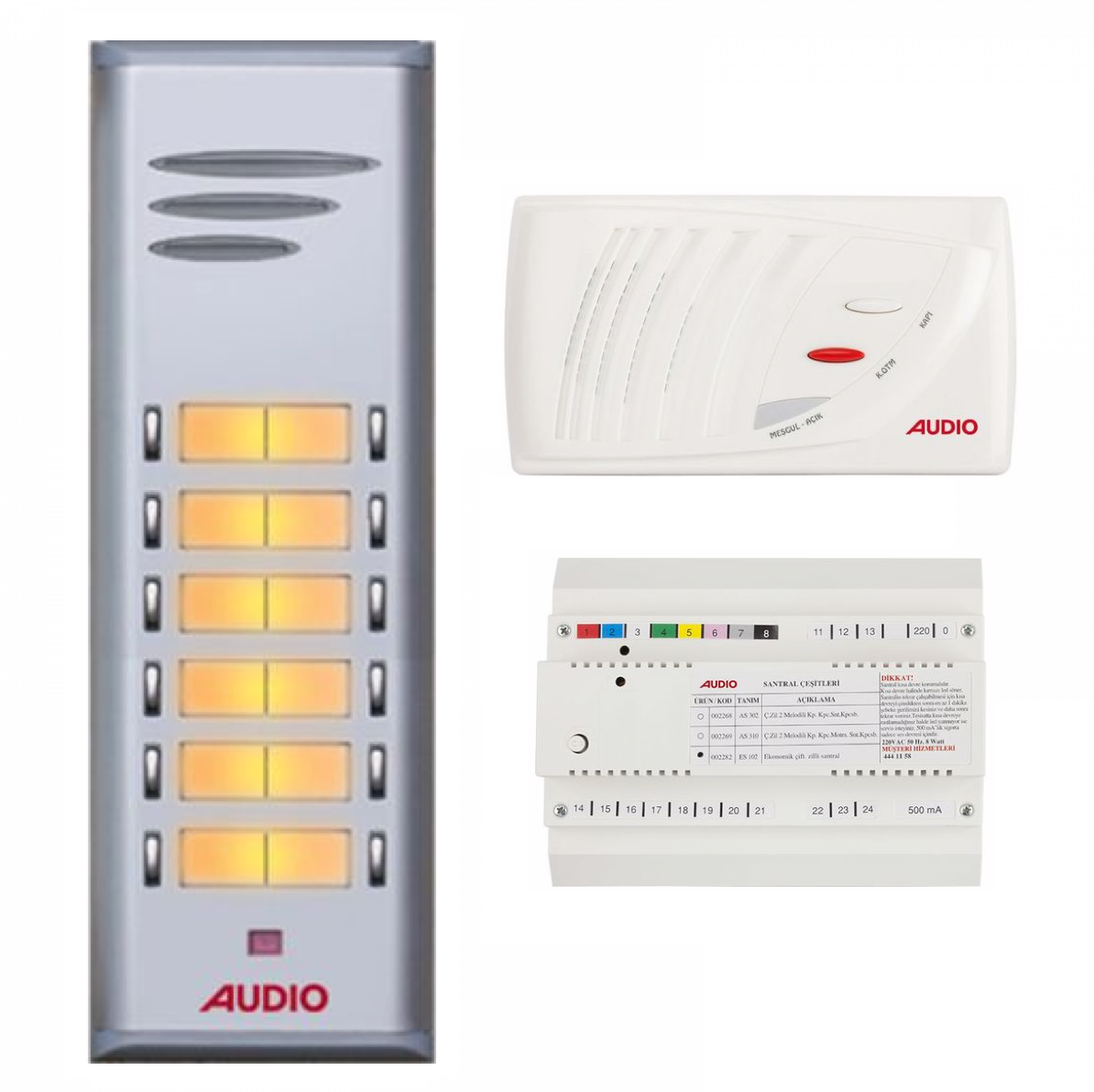 Audıo Konuşmalı Diafon 12 Daire Takım Çift Sıra