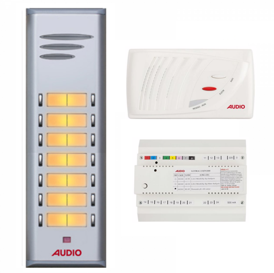Audıo Konuşmalı Diafon 14 Daire Takım Çift Sıra