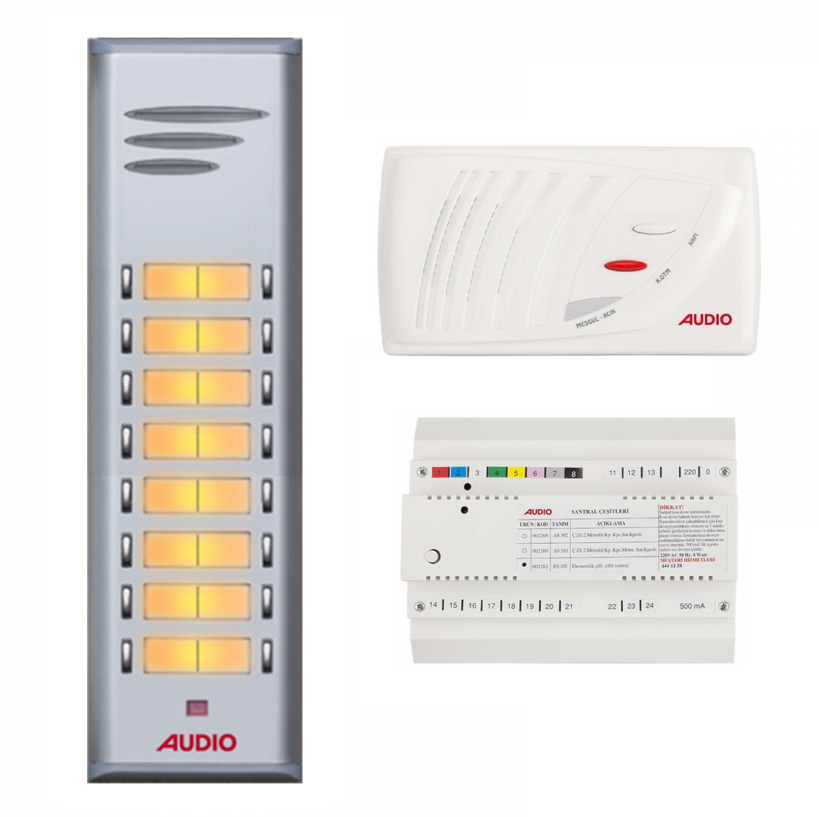 Audıo Konuşmalı Diafon 15 Daire Takım Çift Sıra