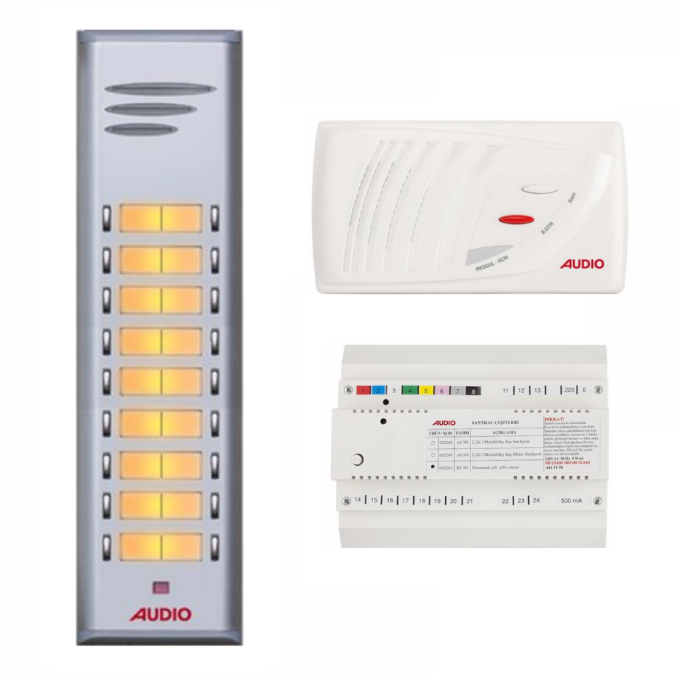 Audıo Konuşmalı Diafon 18 Daire Takım Çift Sıra