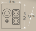 Cata Ct-5109G 2W Üçgen Spot Günışığı (Ledli+Çift Prizli)
