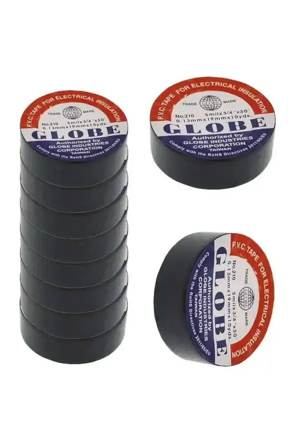 Globe İzole Bant Siyah 10'lu Paket