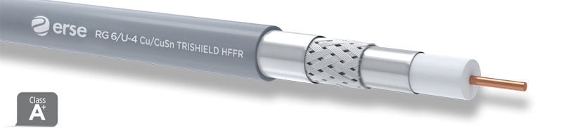 Erse Coaxial Rg 6/U-4 Cu/Cusn Trishield Class A+ Hffr Anten Kablosu