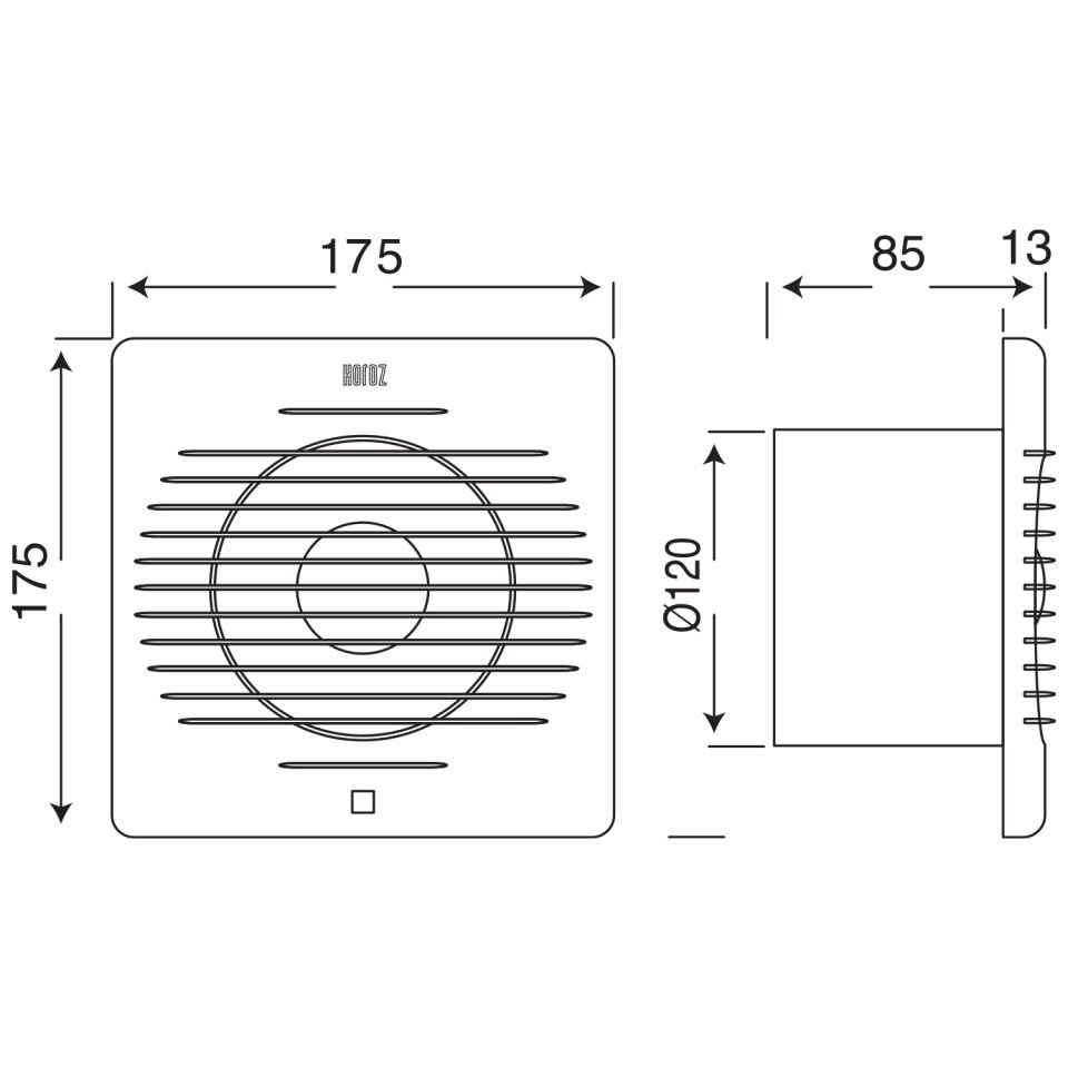 Horoz Plastik Fan 120Ø Gümüş