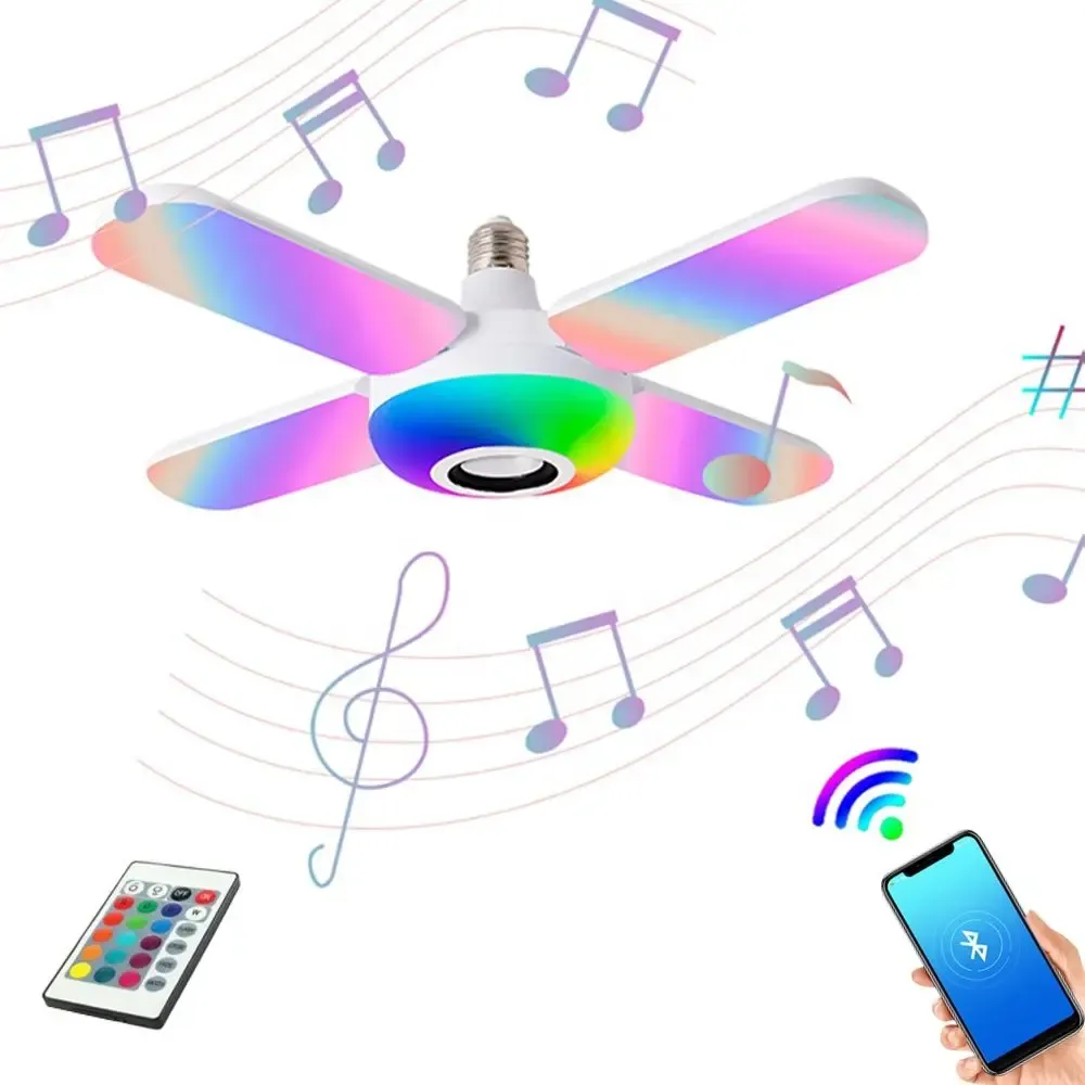 36W 4+1 Pervane Uzaktan Kumandalı Hoparlör Rgb Led Ampul