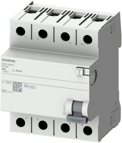 Siemens 4X25 Amper 30 Miliamper Kaçak Akım Rölesi