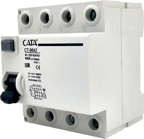 Cata Ct-9642 40 Amper Kaçak Akım Rölesi ( 30 Ma / Trifaze / 6 Ka )