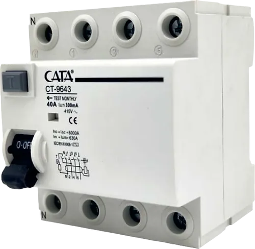 Cata Ct-9643 40 Amper Kaçak Akım Rölesi ( 300 Ma / Trifaze / 6 Ka )