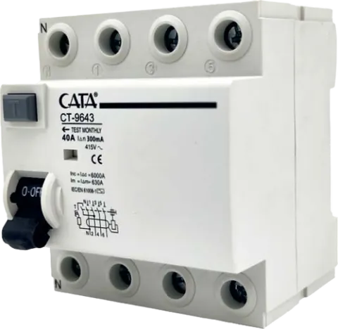 Cata Ct-9643 40 Amper Kaçak Akım Rölesi ( 300 Ma / Trifaze / 6 Ka )