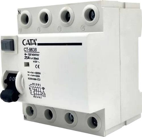 Cata Ct-9646 25 Amper Kaçak Akım Rölesi ( 30 Ma / Trifaze / 6 Ka )