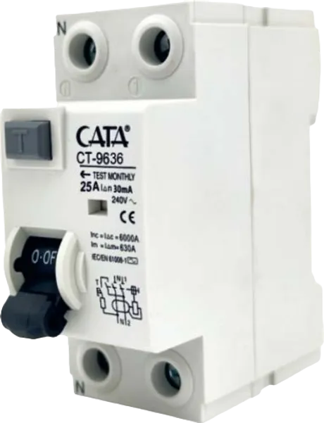 Cata Ct-9648 25 Amper Kaçak Akım Rölesi ( 30 Ma / Monofaze / 6 Ka )