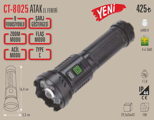 Cata Ct-8025 Atak Led El Feneri