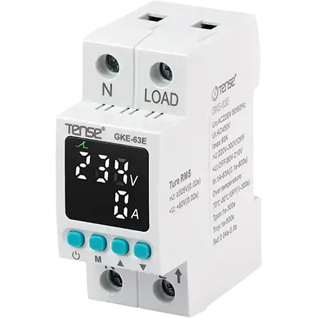 Tense GKE-63E Dijital Monofaze Gerilim ve Akım Koruma Rölesi Direkt 63A