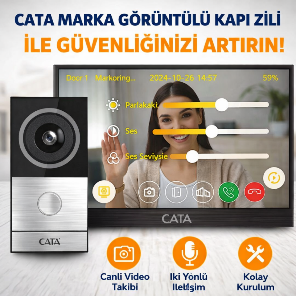 Cata Ct-4030 Akıllı Villa Set 7'' HD Ekran