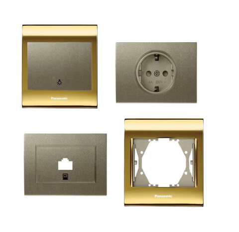 Viko Panasonic Thea Blu Gold-Dore Anahtar Priz Serileri